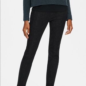 NWT EILEEN FISHER PETITE SOFT ORGANIC COTTON DENIM LEGGING VINTAGE BLACK
